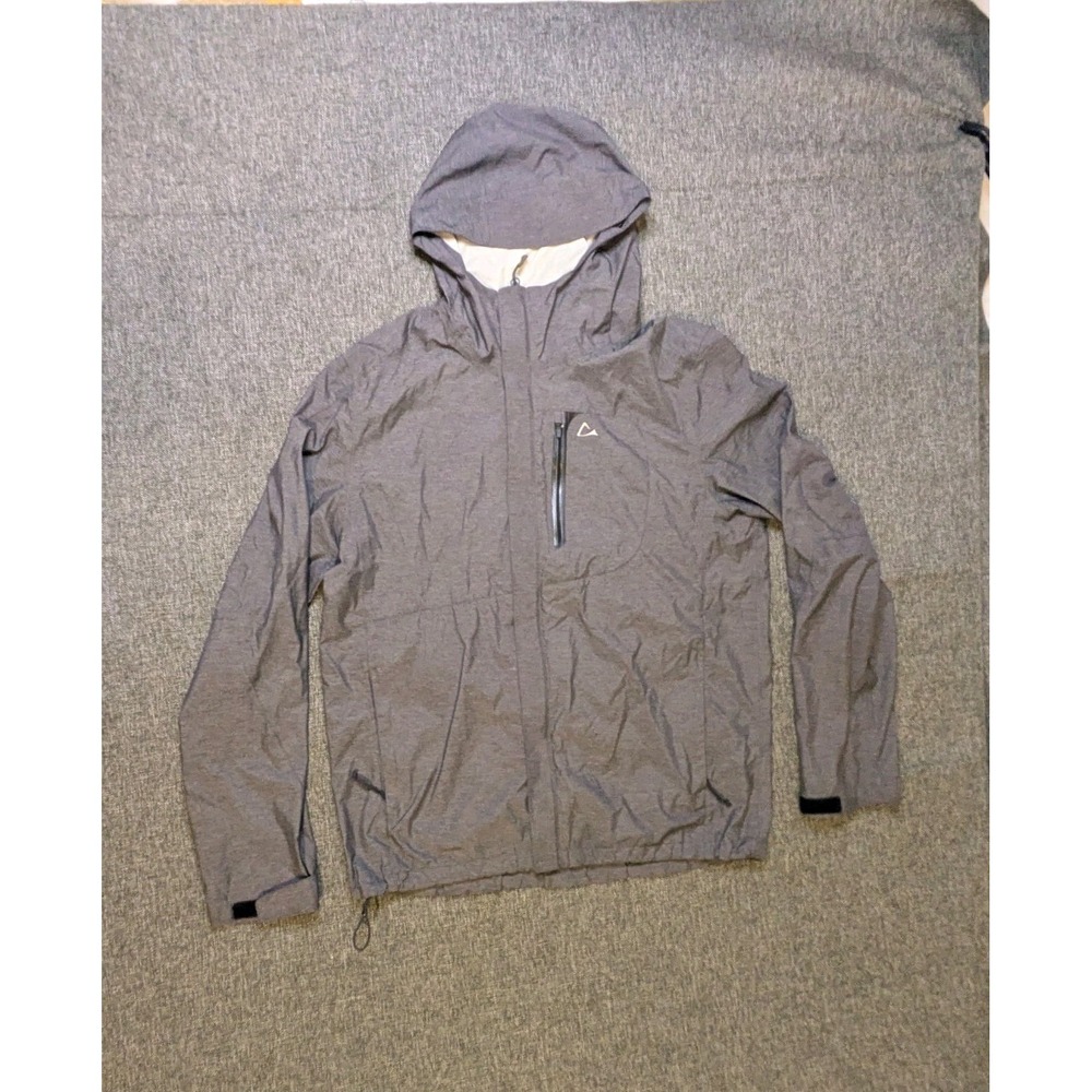 Paradox Mens Jacket Medium Gray Full Zip Hooded Outdoor Waterproof Rain Coat